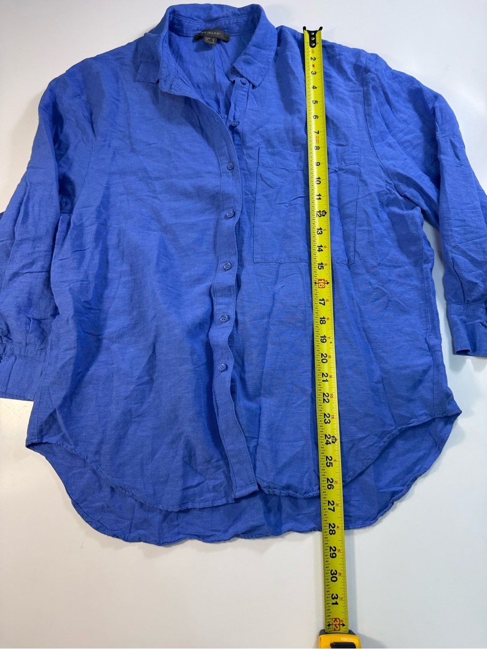 Primark Blue Button-Down Linen Blend Shirt - Picture 3 of 9